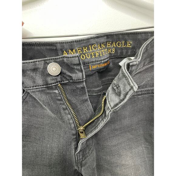 American Eagle AE 360 Extreme Flex Slim Jeans Men's Size 26 x 30 Black Goth Punk - Picture 4 of 12